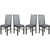 LeafDesign ESSZIMMERSTUHL - Set van 4 stoelen, model Bos 10, kleur zwart, materiaal: kronos 22