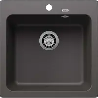 BLANCO spoelbak NAYA 5 in de kleur FELSGRAU, met afvoergarnituur zonder afvoerbediening / Uitsparing: 495 x 490 mm / Silgranit