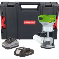 Procraft POB24bb accu multifunctionele frees 20 V 6 / 8 mm borstelloos + 1x accu 2,0 Ah + oplader + RHINO-gereedschapskoffer