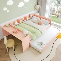 OKWISH Multifunctioneel Stapelbed – Met bureau, kast en opbergruimte – 2x 90x200 cm – Massief hout – Wit