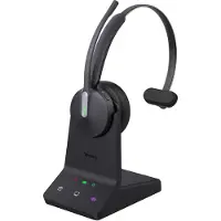 Yealink Headset WH64 Mono UC On Ear headset Draadloos Mono Zwart Ruisonderdrukking (microfoon) Volumeregeling Computer