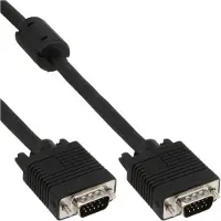 InLine Premium VGA monitor kabel met ferriet kernen - CCS aders / zwart - 0,50 meter