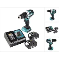 Makita Boormachine + slagboor, DDF 484 RG Accuboormachine Borstelloos 18 V 54 Nm + 2x accu 6.0 Ah + lader (Oplaadbare batterij)