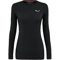 Salewa Cristallo Warm Amr L/S Tee - dames thermische blouse met lange mouwen, kleur: zwart