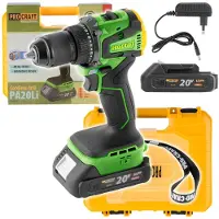 Procraft PA20Li accuboormachine 20 V 50 Nm borstelloos + 1x accu 2,0 Ah + oplader + koffer