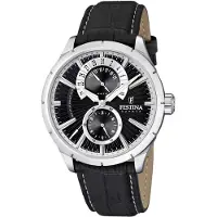 Festina Multifunctioneel horloge Retro Horloge, quartz, herenhorloge, leren band, datum