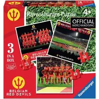 Ravensburger Puzzel Voetbal: 3 puzzels - Belgische Duivels - 25 stukjes
