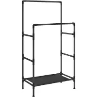 Songmics Grijze metalen kapstok, Zwart