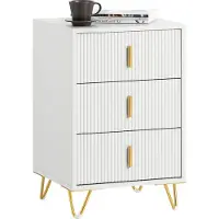 SoBuy Nachtkastje FBT115-L-W - 3 Schuifladen - 40 x 40 x 64 cm - Wit