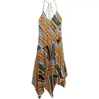 Superdry Zomerjurk duifblauw / oranje / zwart / natuurwit