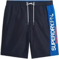 Superdry Gerecyclede Sportswear Boardshort met Logo - 48 cm Blauw Grootte: S