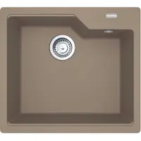Franke spoel URBAN UBG 610-56 in de kleur CASHMERE, met excenteraansluiting en draaiknop, roestvrij staal / uitsparing 540 x 480 mm, R15 / granieten spoel