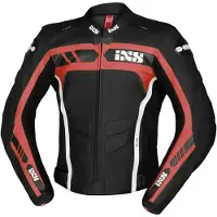 IXS Sport RS-600 1.0 motorfietslederjack, zwart/rood/wit, maat 58
