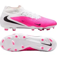 Nike Phantom 6 High Academy Gras / Kunstgras Voetbalschoenen (MG) Wit Felroze Zwart