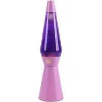 Itotal Lavalamp - Lava Lamp - Sfeerlamp - 40x11 cm - Glas/Aluminium - 30W - Paars met roze Lava - Paarse Voet- XL2940