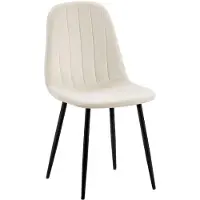 CLP Baxter Eetkamerstoel - Zwart Metalen Frame - Velvet - Fluweel - Metaal/cremewit