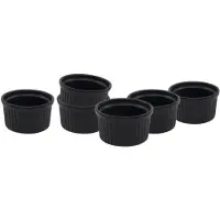 Hit Creme brulee schaaltjes - 6x - zwart - 9 x 5 cm - Serveerschalen