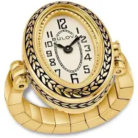 Bulova Art Deco Ring Dames Horloge Goudkleurig 97L188