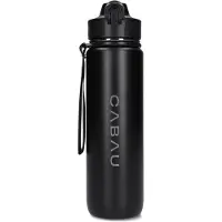 Cabau Lifestyle Bloom Water Bottle - Steel - Zwart - Maat ONESIZE