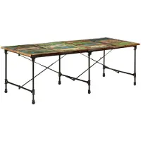 vidaXL Eettafel 220x90x77 cm massief gerecycled hout
