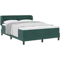 vidaXL boxspringbed met matras, donkergroen, 160 x 200 cm, fluweel