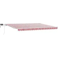 vidaXL Uitschuifbare luifel Rood en Wit 450 × 300 cm Stof en Aluminium