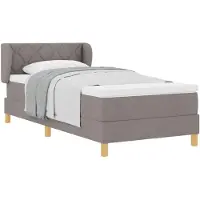 vidaXL Boxspring bed met hoofdeinde Taupe 90 x 200 cm Stof