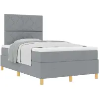 vidaXL Boxspring bed met hoofdeinde Lichtgrijs 120 x 200 cm Stof