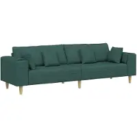 vidaXL Bank met kussen Donkergroen 250 x 77 x 76 cm Stof