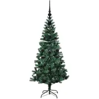 vidaXL Kunststof Voorverlichte Kerstboom Groen 120 cm PVC en Metalen