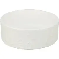 Trixie Voerbak Keramiek Wit - 800ml, 16cm - Stevige Hondenvoerbak met Winters Reliëf
