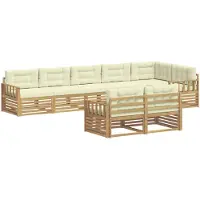 vidaXL Buiten bank set 8 st Wit en crèmekleurig Polyester