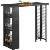 SoBuy Table Bar Design 3 Étagères Effet Marbre