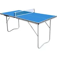 Cougar Tafeltennistafel Mini 1500 Basic inklapbaar in blauw | Indoor inklapbare & draagbare tafeltennis tafel | Ping Pong Tafel voor kinderen en volwassenen | 150 x 67 x 69 cm