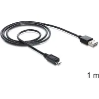 DeLOCK Micro USB naar Easy-USB-A kabel - USB2.0 - tot 2A / zwart - 1 meter