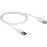 DeLOCK Easy-USB-A naar USB-A verlengkabel - USB2.0 - tot 2A / wit - 1 meter