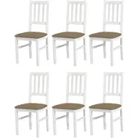 LeafDesign ESSZIMMERSTUHL - Set van 6 stoelen, model Bos, kleur wit, afwerking Inari, artikelnummer 23
