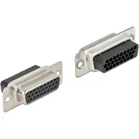 DeLOCK D-Sub HD 26 pins krimpkous, metaal, 2 stuks, Kabels + Stekkers, Zwart, Zilver