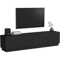 Dmora Macherio - Tv-meubel, 200x40x48h cm Zwart, 4 Planken