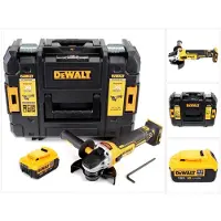 DeWalt DCG 405 NT accu haakse slijper 18V 125 mm borstelloos + 1x accu 4,0 Ah + TSTAK - zonder oplader