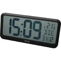 Prim MPM-Kwaliteit – Digitale wekker van kunststof met thermometer en datumweergave, zwart