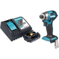 Makita DTD 173 RY1 accu-slagmoersleutel 18 V 180 Nm 1/4" borstelloos + 1x oplaadbare accu 1,5 Ah + lader