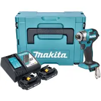 Makita DTD 173 RYJ accu slagmoersleutel 18 V 180 Nm 1/4" borstelloos + 2x oplaadbare accu 1,5 Ah + lader + Makpac