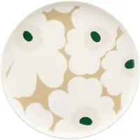 Marimekko Unikko bord Ø20 cm White-beige-light sand-dark green