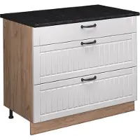 Vicco Keukenonderkast Fame-Line, Wit Landhuis/Goudkleurig Eiken, 100 cm, WB Antraciet