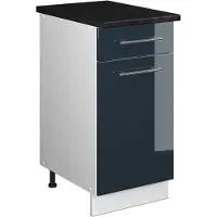 Vicco Onderkast voor spoelbak/kookplaat Fame-Line, Donkerblauw hoogglans/Wit, 40 cm, WB Antraciet