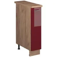 Vicco Apotheekkast Fame-Line, Bordeauxrode hoogglans/Goudkleurig Eiken, 20 cm, WB Eik