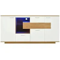 OKWISH Dressoirs 160x40x77 cm - Functioneel Sideboard Met LED - Praktisch En Stijlvol - Buffetkast - Voor Diverse Ruimtes - Spaanplaat - Natuurlijk