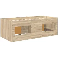 vidaXL - Loft - Bed - Frame - met - Kast - 3 - st - Sonoma - Eiken - Bewerkt - hout
