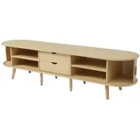 OKWISH TV meubel - Sideboard en Lowboard met opbergruimte, schuifdeuren en lades - Voor televisie en woonkamer - 175x40x42 cm - MDF - Eiken